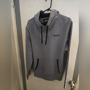 Hollister Unisex Gray/Black Hoodie XL Size***